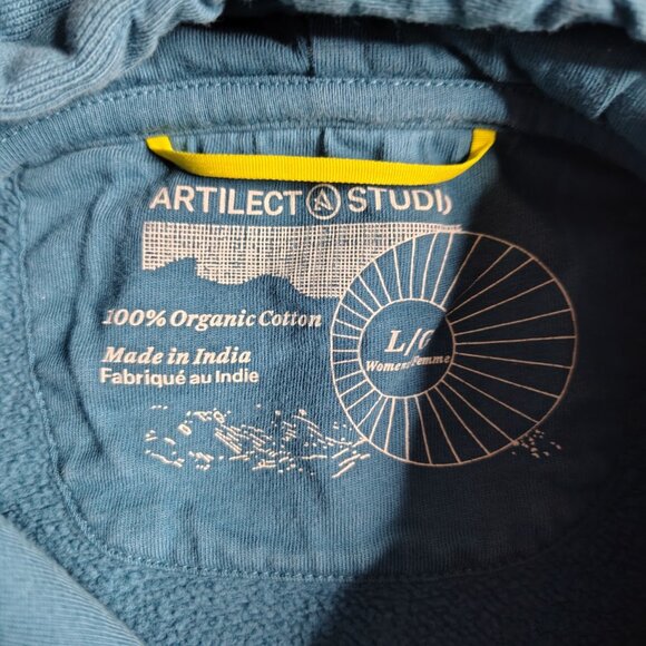 Artilect Studios Pullover Hoodie Womens Size Large Blue 5050 Drip Logo Organic - Picture 7 of 15